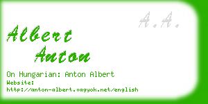 albert anton business card